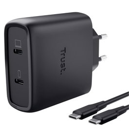 CARGADOR PARED/VIAJE 2xUSB-C 65W MAXO NEGRO TRUST
